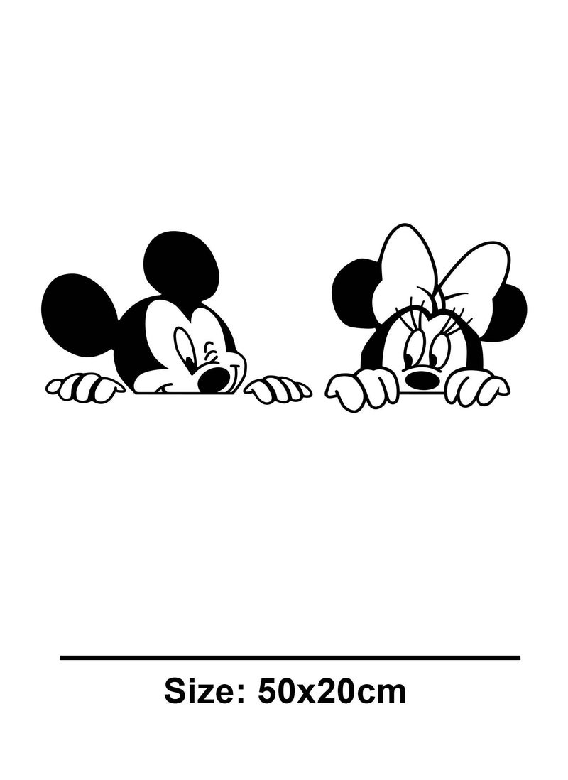 Spoil Your Wall Mickey Mouse And Minnie Mouse Peeking Over Edge Wall Decal - Wall Arts Home Décor - Wall Sticker, 50x20 cm by Spoil Your Wall  - Image 3