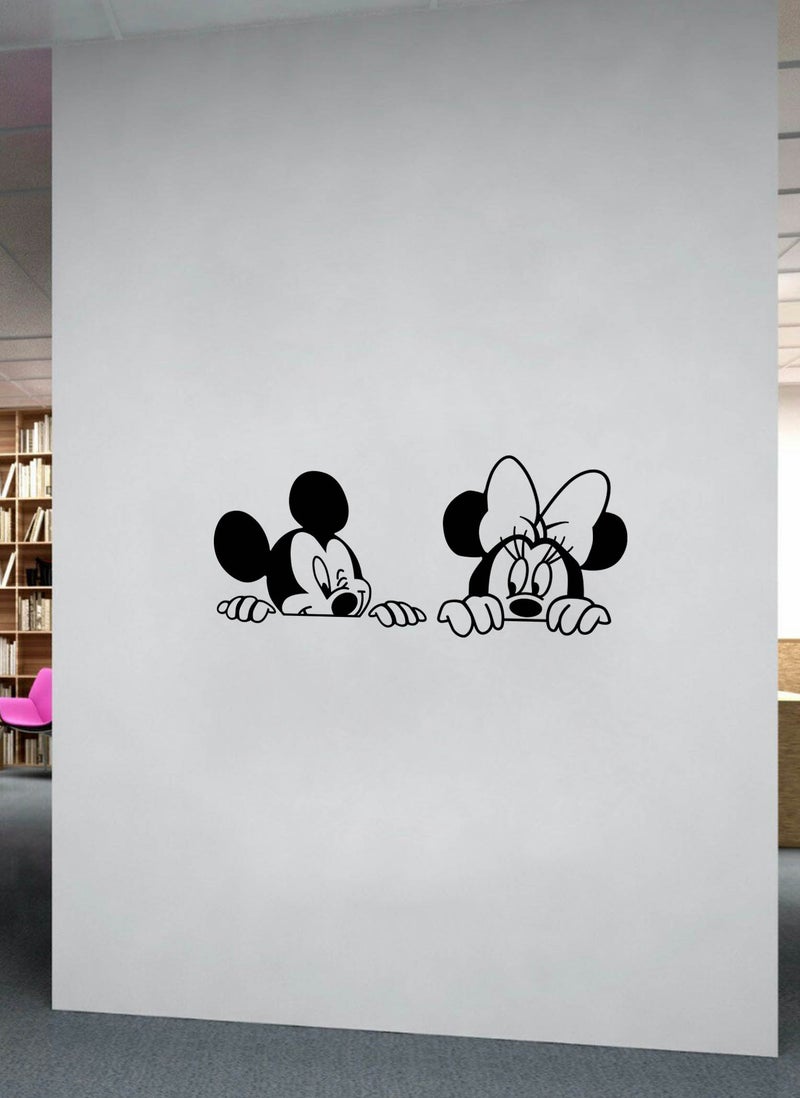 Spoil Your Wall Mickey Mouse And Minnie Mouse Peeking Over Edge Wall Decal - Wall Arts Home Décor - Wall Sticker, 50x20 cm by Spoil Your Wall  - Image 2
