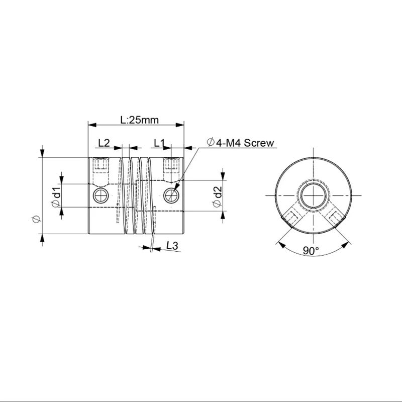 Aluminum Flexible Shaft Coupler 4mm To 10mm For Stepper Motor And 3D Printer - Image 3