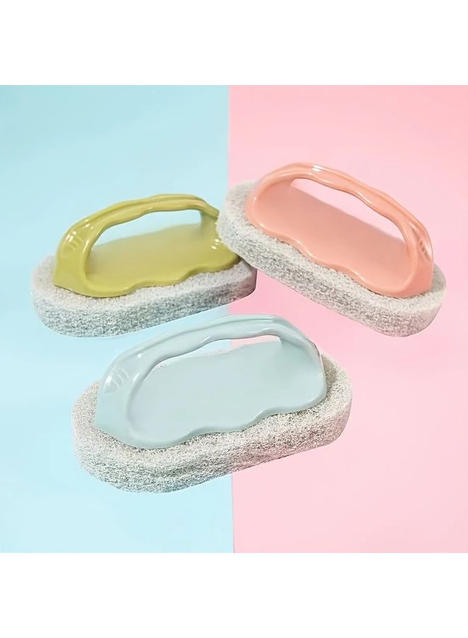Nordic Blue Long Handle Scrub Sponge For Bathtub Tile Kitchen Pool Dishwashing - Image 4