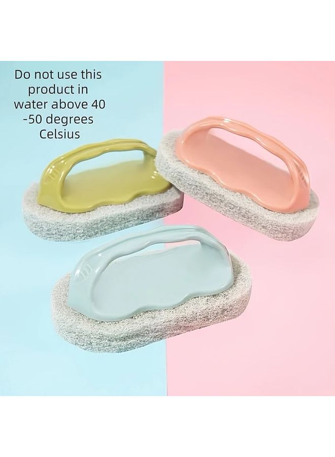 Nordic Blue Long Handle Scrub Sponge For Bathtub Tile Kitchen Pool Dishwashing - Image 1