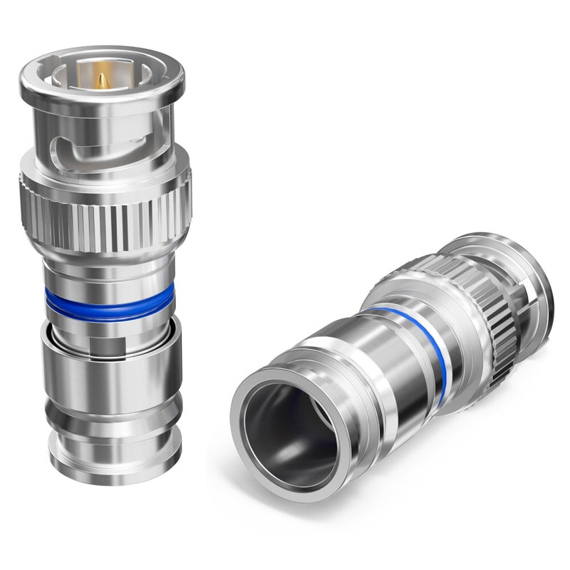 THE CIMPLE CO BNC Compression Connector for RG6 Coaxial Cable Pack of 25 Solid Construction with High Grade Metals Male BNC Connectors for CCTV SDI HDSDI Siamese Security Camera