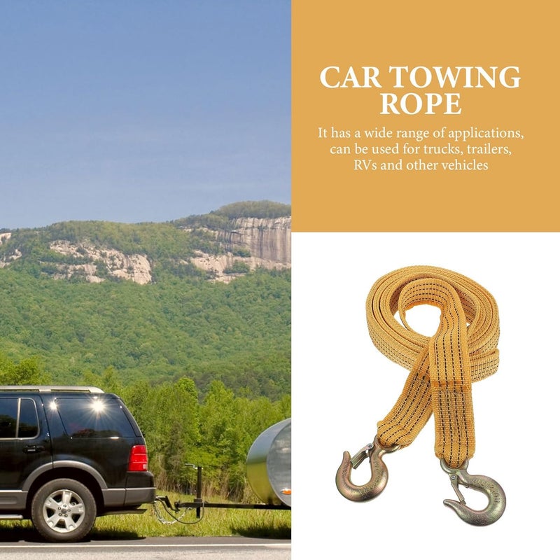 CHILDWEET Heavy Duty 4m Car Towing Rope Thickened Nylon Strap Wear-Resistant Tow Rope for Truck and Outdoor Vehicle Emergency Pulling - Image 5