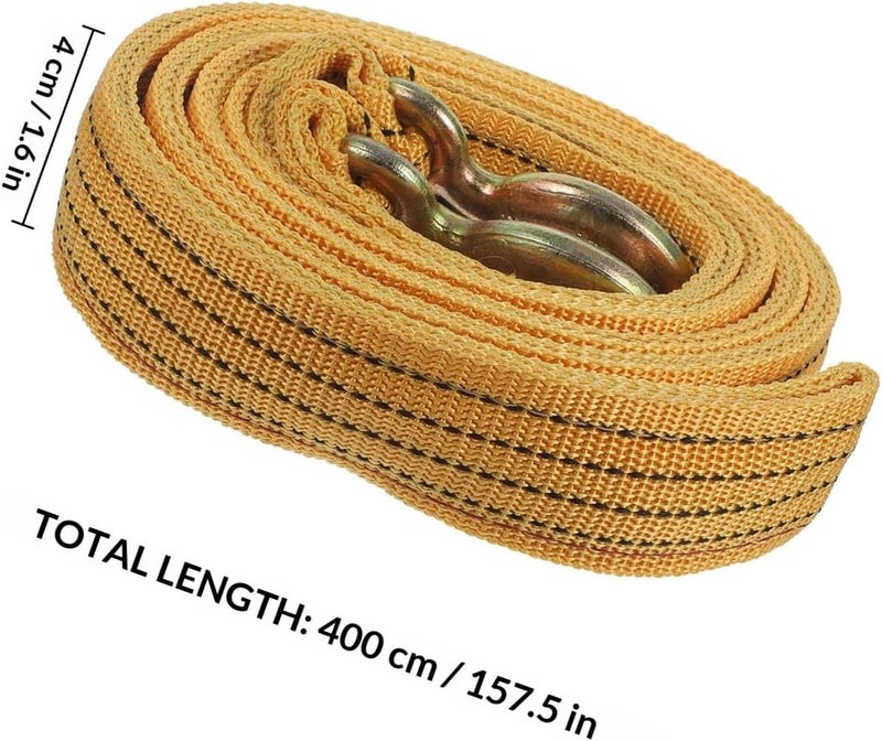 CHILDWEET Heavy Duty 4m Car Towing Rope Thickened Nylon Strap Wear-Resistant Tow Rope for Truck and Outdoor Vehicle Emergency Pulling - Image 2