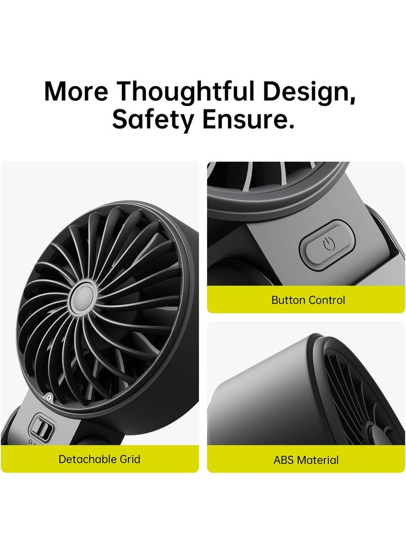 JISULIFE Handheld Fan Life7,Powerful Portable Fan with LED Display[19.5Hrs Max Cooling]5000mAh,150°Folded,5 Speeds,Lanyard; 3-IN-1 Hand/Desk/Neck Fan,Travel Essentials Gifts for Women,Men - Image 2