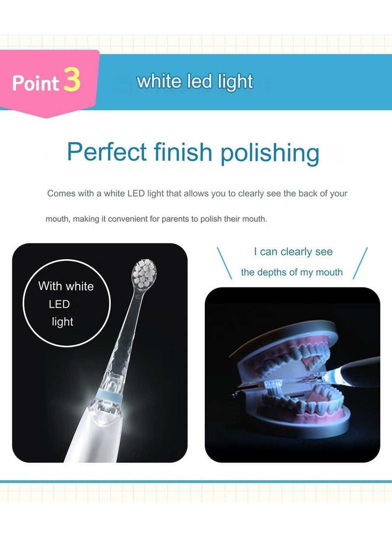 BabySmile BabySmile Kids Sonic Electric Toothbrush for Ages 0-12 Years Made in Japan with Rainbow LED and Smart Timer 2 Stage Baby and Toddler Toothbrush with 2 Ultra Soft Brush Heads  - Image 4
