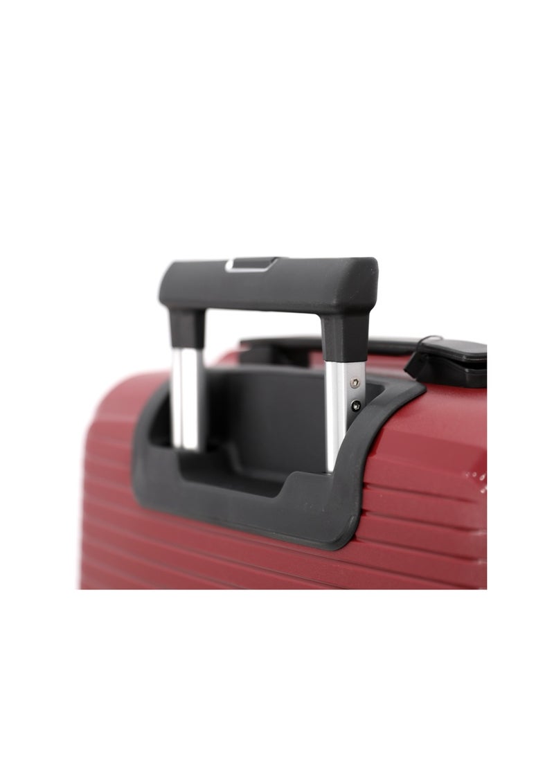 GIORDANO - مجموعة حقائب سفر بعجلات بعجلات مزدوجة من هارد شيل، 3 قطع، عنابي (S-20&quot;،M-24&quot;،L-28&quot;) - Image 1