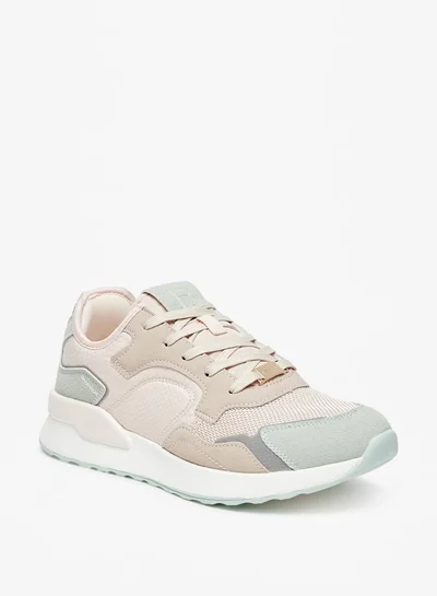 Flora Bella By Shoexpress Panelled Sneakers with Lace-Up Closure