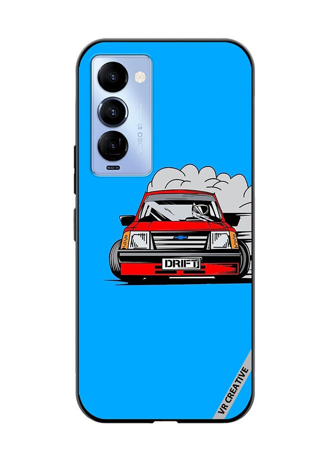 VR CREATIVE Protective Case Cover For Tecno Camon 18/18 P Car Drift Design Multicolour - Image 1