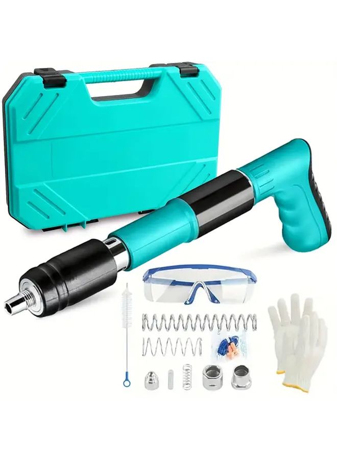 Orange Manual Mini Nail Gun Heavy Duty Concrete Wood 5 Speed Power Adjustment DIY Woodworking - Image 2