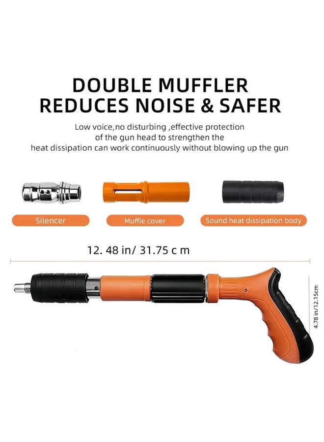 Orange Manual Mini Nail Gun Heavy Duty Concrete Wood 5 Speed Power Adjustment DIY Woodworking - Image 3