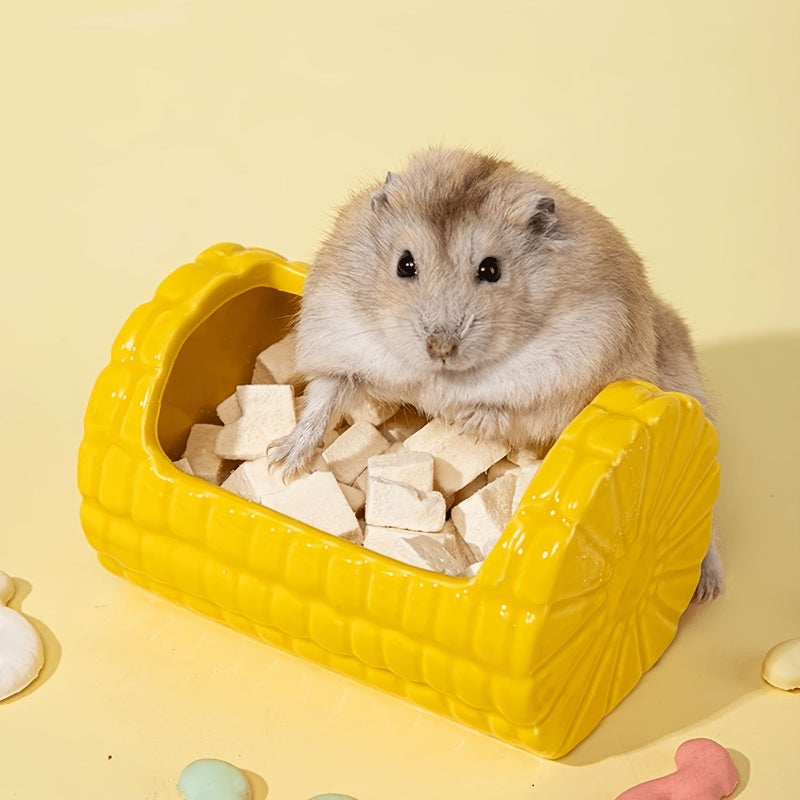 Ceramic Non Slip Corn Shaped Feeding Bowl for Small Hamsters Golden Bears Meerkats - Image 4