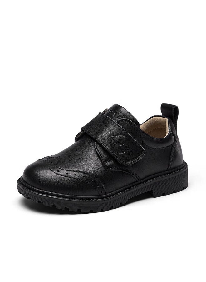 YEARCON Yierkang Children's Leather Shoes For Boys, Summer Black Top-grain Leather Student Shoes, Boys' Performance Shoes, Black, Size 37 - Image 5