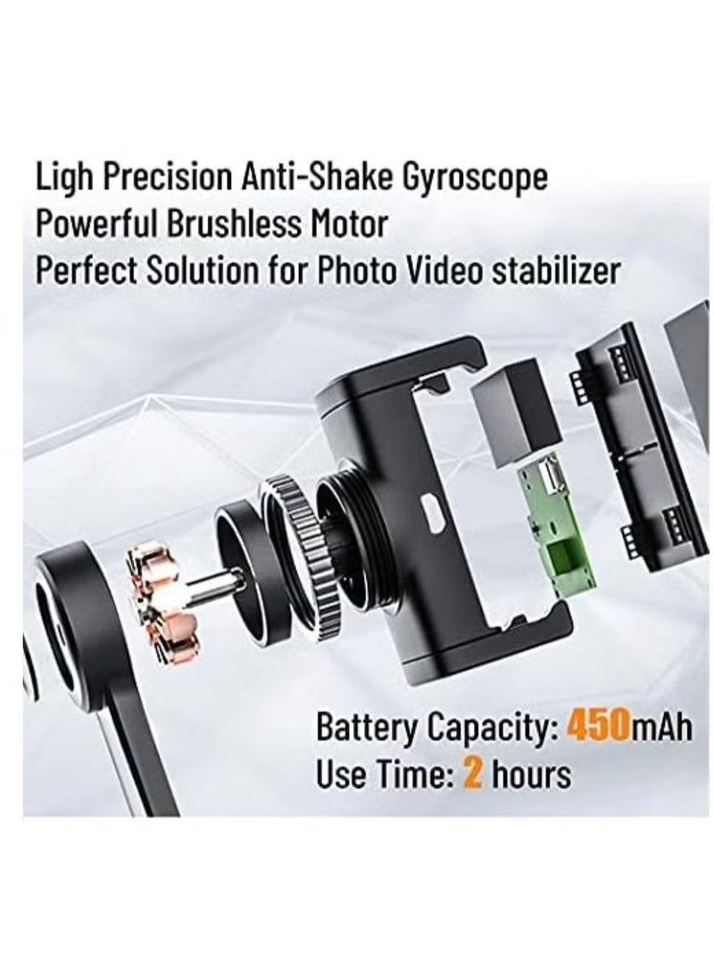 Gimbal Stabilizer for Smartphone with Extendable Selfie Stick and Tripod, 1-Axis Multifunction Remote 360°Automatic Rotation, Auto Balance for iPhone/Android - Image 4