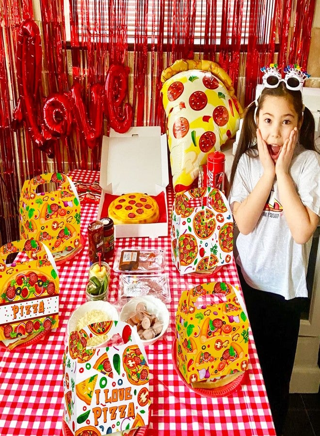 Roaring Good Time 12 PCS Pizza Party Favor Boxes Pizza Goodie Treat Bags Pizza Themed Birthday Party Supplies Pizza Birthday Decorations Bags - Image 4