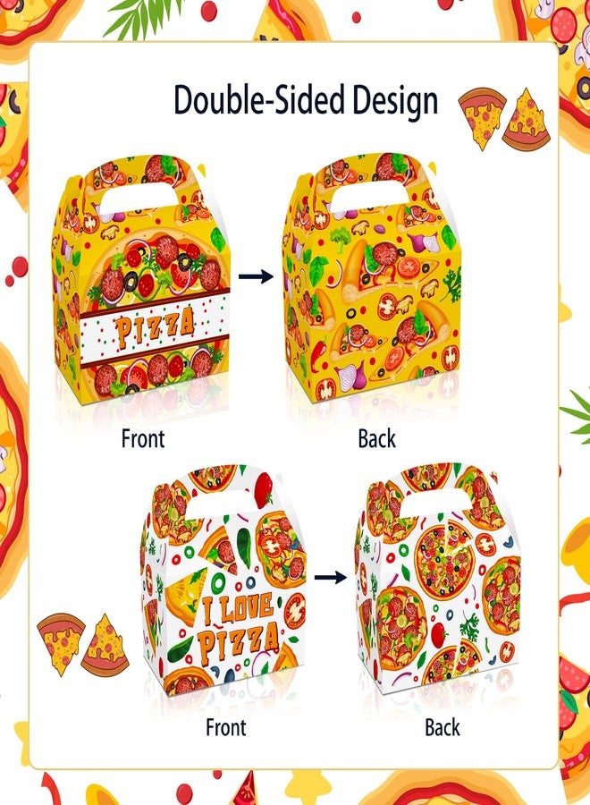Roaring Good Time 12 PCS Pizza Party Favor Boxes Pizza Goodie Treat Bags Pizza Themed Birthday Party Supplies Pizza Birthday Decorations Bags - Image 2