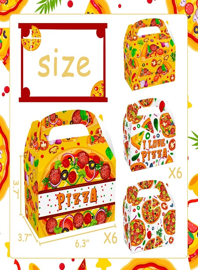Roaring Good Time 12 PCS Pizza Party Favor Boxes Pizza Goodie Treat Bags Pizza Themed Birthday Party Supplies Pizza Birthday Decorations Bags - Image 3