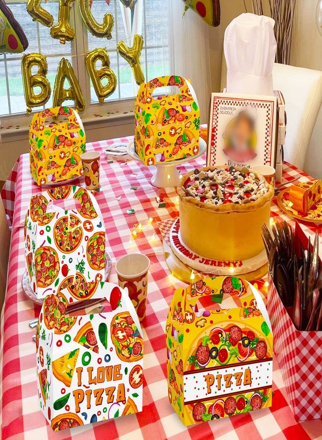 Roaring Good Time 12 PCS Pizza Party Favor Boxes Pizza Goodie Treat Bags Pizza Themed Birthday Party Supplies Pizza Birthday Decorations Bags - Image 5