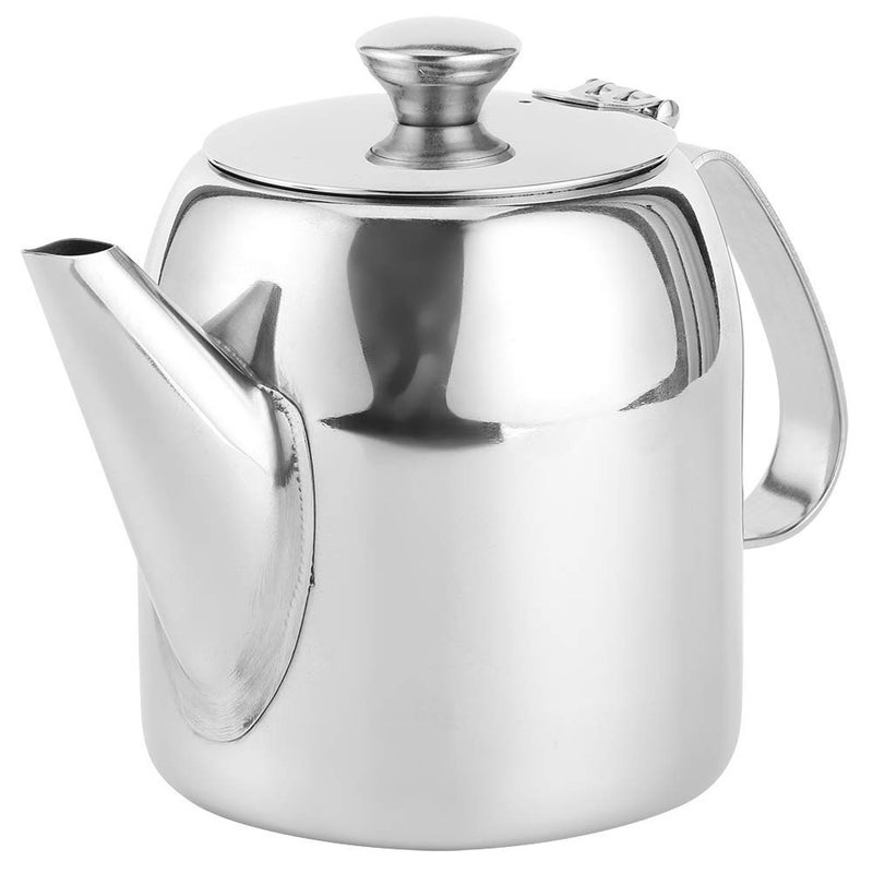 Smowfes Stainless Steel Teapot 0.5L (20oz) - Coffee Pot Teapot Stainless Steel Cold Water Pot Short Water Outlet, Suitable for Dining Room, Meeting Room, Living - Image 1
