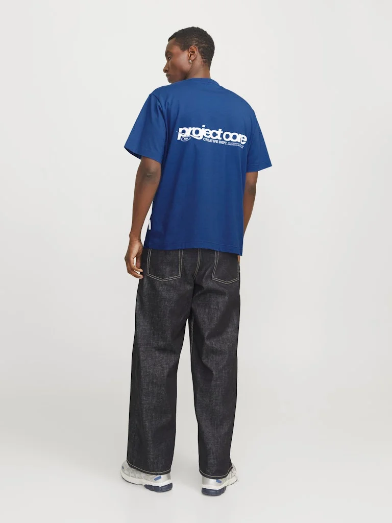 JACK & JONES Back Print  Short Sleeve Crew Neck T-Shirt