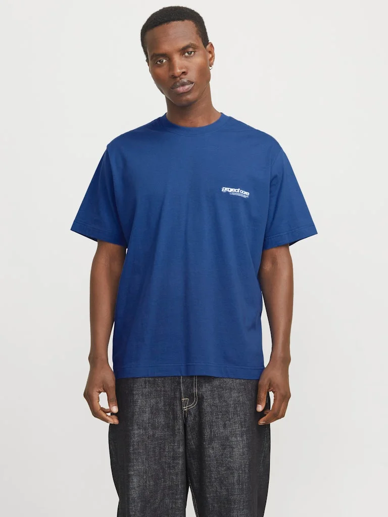 JACK & JONES Back Print  Short Sleeve Crew Neck T-Shirt