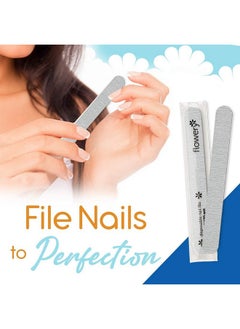 Flowery Disposable Nail File Cushion Core 100180 Grit Silver Pack Of 100  - Image 3