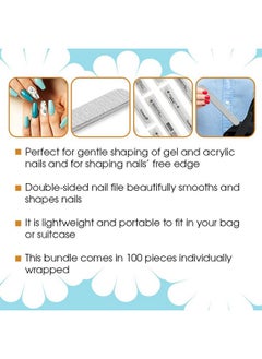 Flowery Disposable Nail File Cushion Core 100180 Grit Silver Pack Of 100  - Image 5
