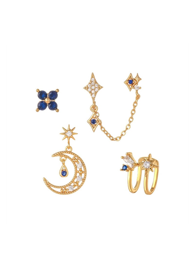 Asymmetrical Star And Moon Stud Earrings for Women, 18k Gold Earrings Dainty Earring Sets for Multiple Piercing, Mini Huggie Dangle Hoop with Asymmetrical Cartilage Studs for Women Girls - pzsku/ZDE6D1EBB5B3B5B5CEEA6Z/45/_/1701414038/71c71bac-add2-41d2-b56a-35a09a53dfb5