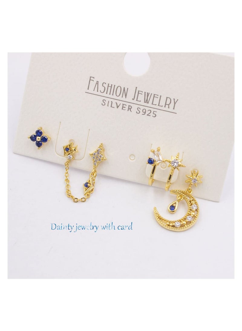 Asymmetrical Star And Moon Stud Earrings for Women, 18k Gold Earrings Dainty Earring Sets for Multiple Piercing, Mini Huggie Dangle Hoop with Asymmetrical Cartilage Studs for Women Girls - pzsku/ZDE6D1EBB5B3B5B5CEEA6Z/45/_/1701414039/48298ad6-b986-4366-9907-d630a896bc06