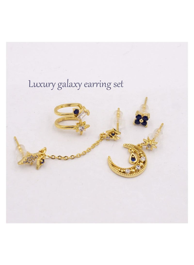 Asymmetrical Star And Moon Stud Earrings for Women, 18k Gold Earrings Dainty Earring Sets for Multiple Piercing, Mini Huggie Dangle Hoop with Asymmetrical Cartilage Studs for Women Girls - pzsku/ZDE6D1EBB5B3B5B5CEEA6Z/45/_/1701414040/577d8b91-f002-46b1-bd22-60e029f06e40