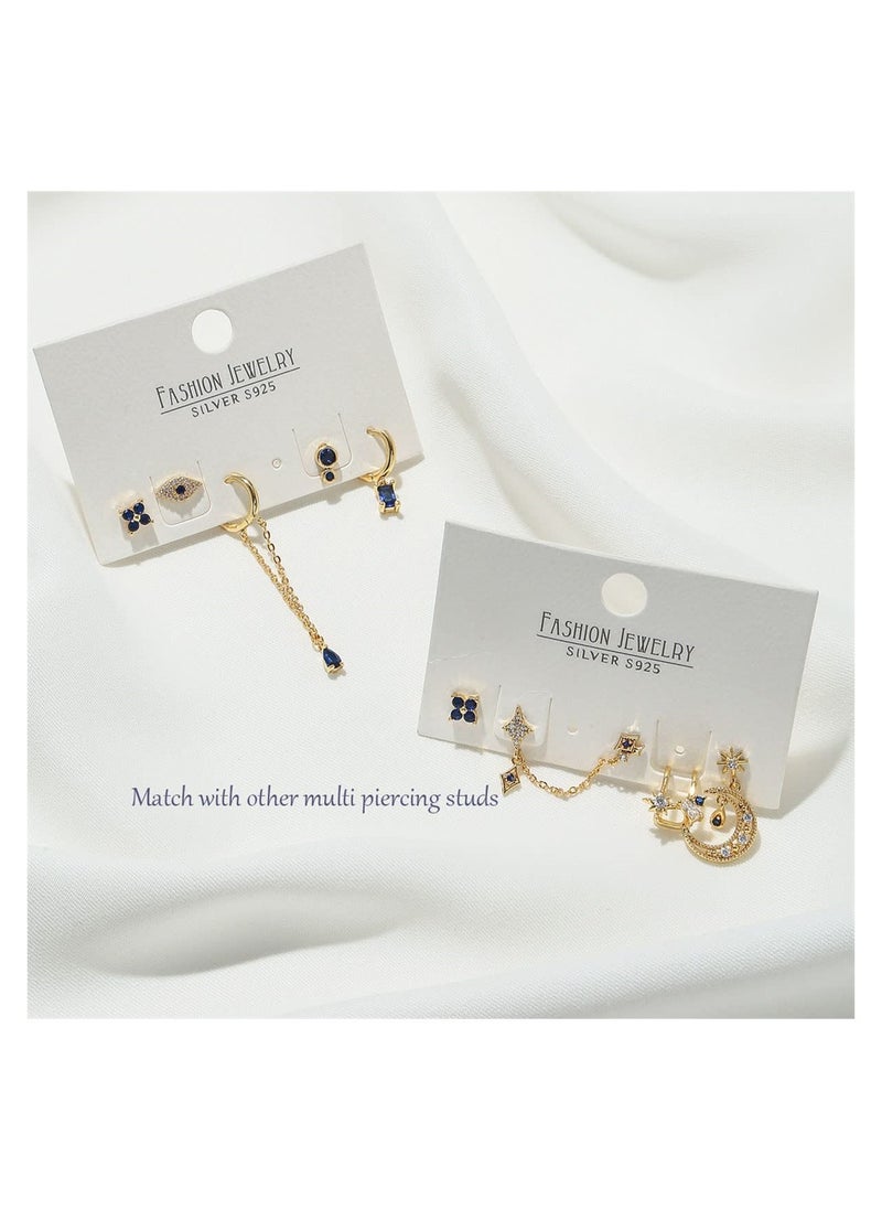 Asymmetrical Star And Moon Stud Earrings for Women, 18k Gold Earrings Dainty Earring Sets for Multiple Piercing, Mini Huggie Dangle Hoop with Asymmetrical Cartilage Studs for Women Girls - pzsku/ZDE6D1EBB5B3B5B5CEEA6Z/45/_/1701414042/b46028f9-7af7-4ef1-9a46-a2c40fdf73b4