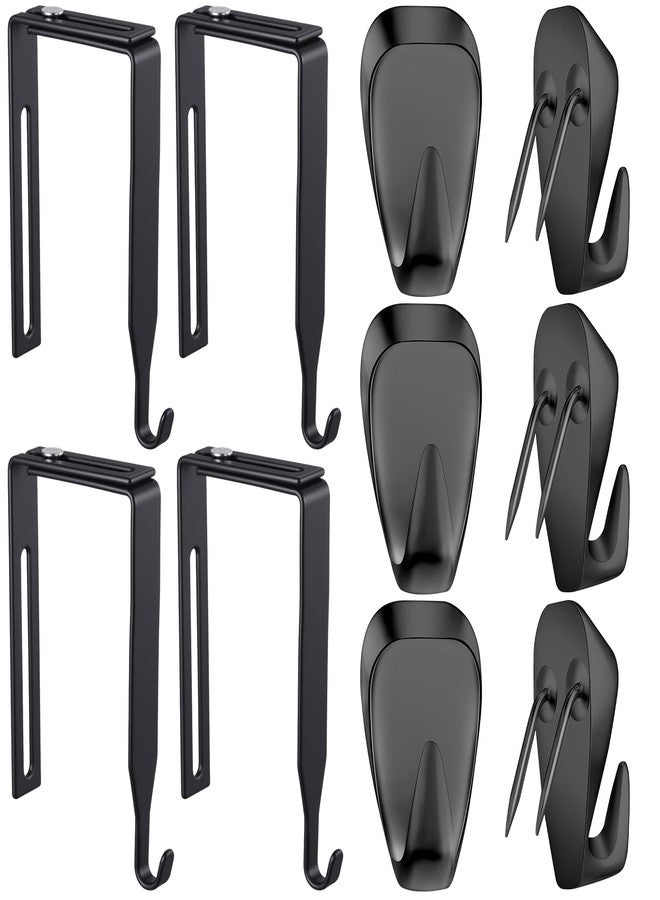 ليفيدي مجموعة خطافات تزيين المكاتب من LEIFIDE، 10 قطع، تتضمن 6 خطافات جدارية لألواح القماش و4 علاقات قابلة للتعديل تناسب مقاسات من 1 3/8 بوصة إلى 3 1/2 بوصة، مناسبة لتعليق اللوازم المكتبية والملابس والحقائب وإطارات الصور، باللون الأسود. - Image 1