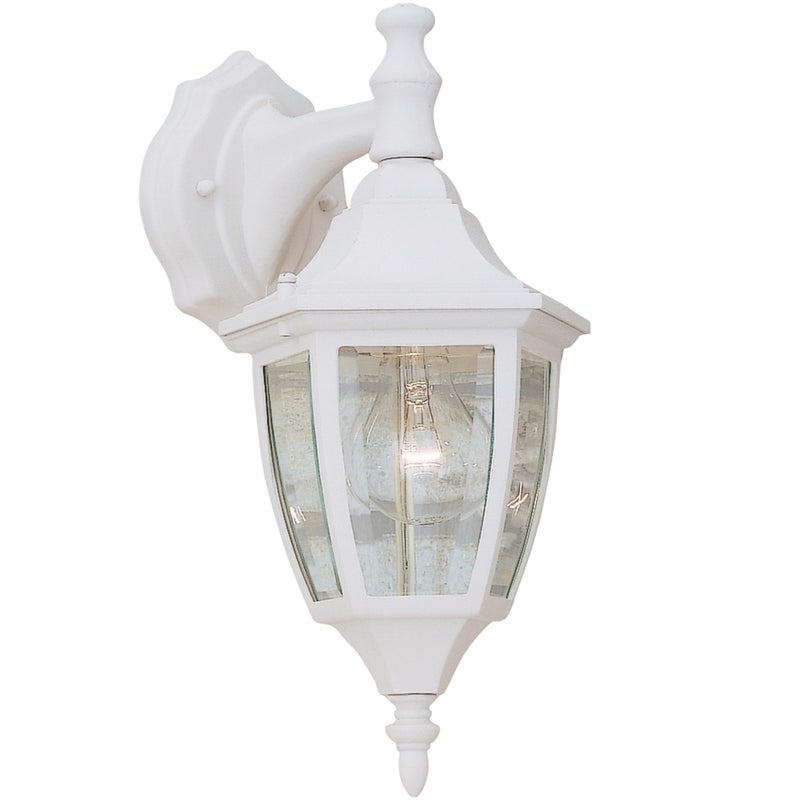 Designers Fountain Waterbury Outdoor Light Fixture, 14.25 Inch Exterior Wall Lantern Sconce for Front Door, Patio and Porch, White, 2461-WH - Image 1