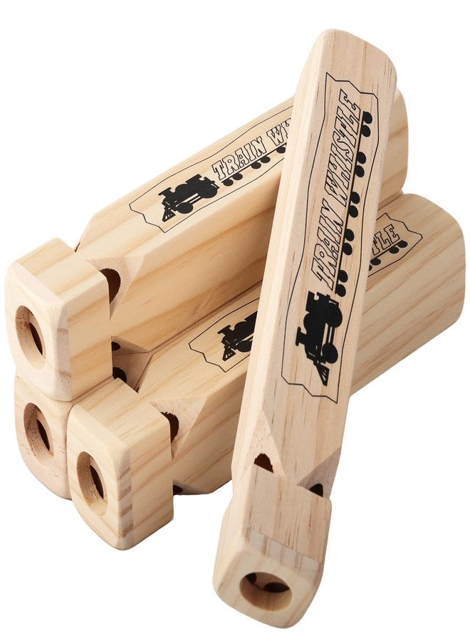Hongdouo 4PCS Wooden Train Whistles - 4 Tone 7.5" Large Wood Whistle, Trains Party Favors, Game Prizes, Theme Birthday Decorations, Noisemakers for Parties Carnival Prize Games Cheering Prop or Educational - Image 1