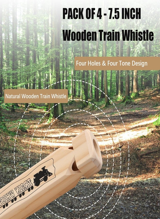 Hongdouo 4PCS Wooden Train Whistles - 4 Tone 7.5" Large Wood Whistle, Trains Party Favors, Game Prizes, Theme Birthday Decorations, Noisemakers for Parties Carnival Prize Games Cheering Prop or Educational - Image 5