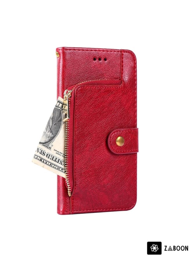 Green Tiger - For vivo X80 Pro China Zipper Bag Leather Phone Case(Red) - Image 1