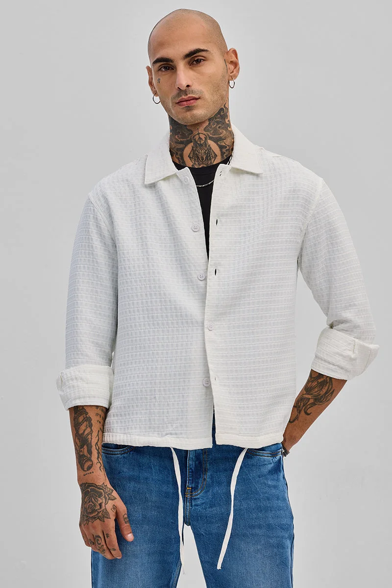 SNITCH White Textured Shirt