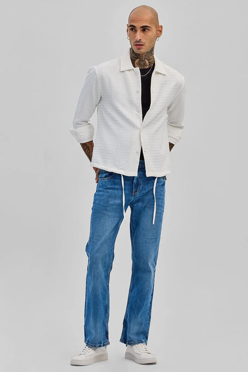 SNITCH White Textured Shirt