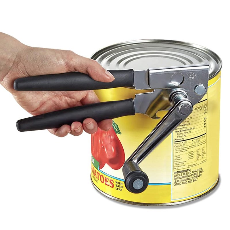 Nufr Crank Can Openers Manual Heavy Duty Commercial Can Opener With Rubber-Coated Long Handles - Image 1