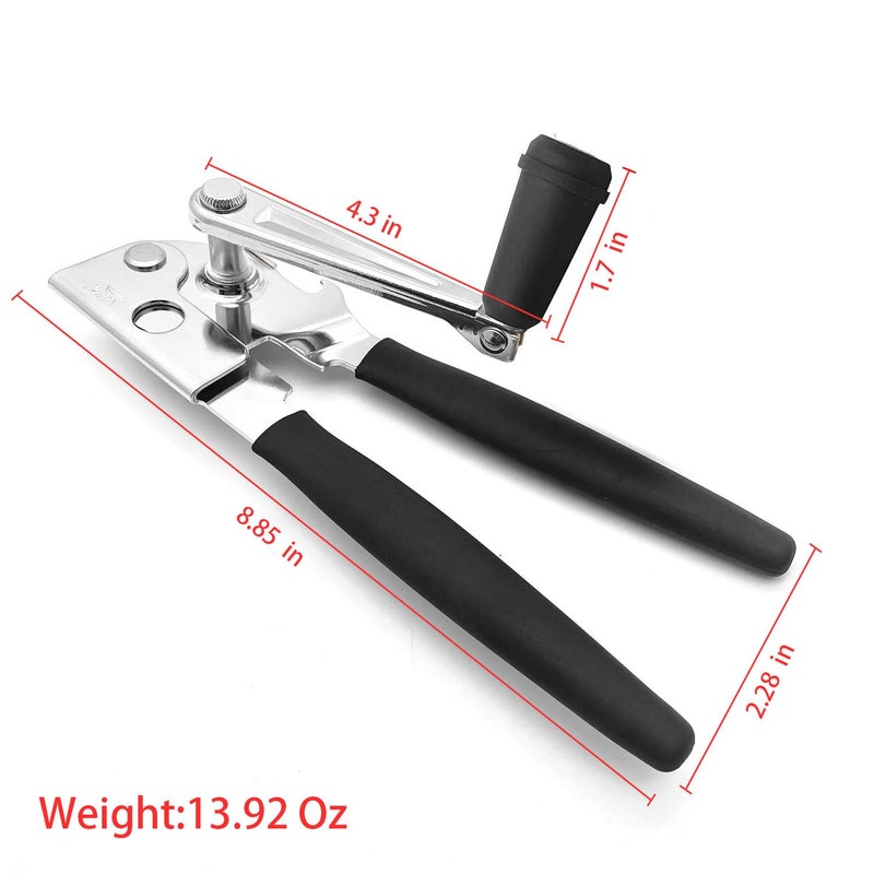 Nufr Crank Can Openers Manual Heavy Duty Commercial Can Opener With Rubber-Coated Long Handles - Image 2