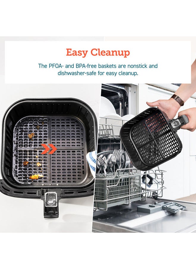 COSORI - Digital Smart Air Fryer CS158-AF-BLK Oven Combo 5.5L Max Xl Large Nonstick Basket Cooker One-LED Display with Touch Screen Dishwasher-Safe Square Design Basket with Free Recipes Cookbook, Black - Image 1