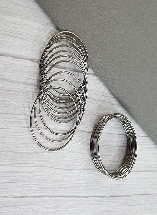 Honbon Traditional Metal Bangle Classic Slim Stacked Bangles Set Lightweight Churi Set Simple Plain Metal Ki Chudiya Latest Stylish Chudi Bracelets Kade Casual wear for Women & Girls Set of 24 (2.6) - Image 3