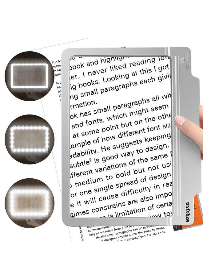 NZQXJXZ Magnifying Glass With Light, 36 Adjustable Led Lights Magnifying Glasses For Reading，Provide Full-Page Viewing Area For Close Work, Low Vision Person And Seniors  - Image 1