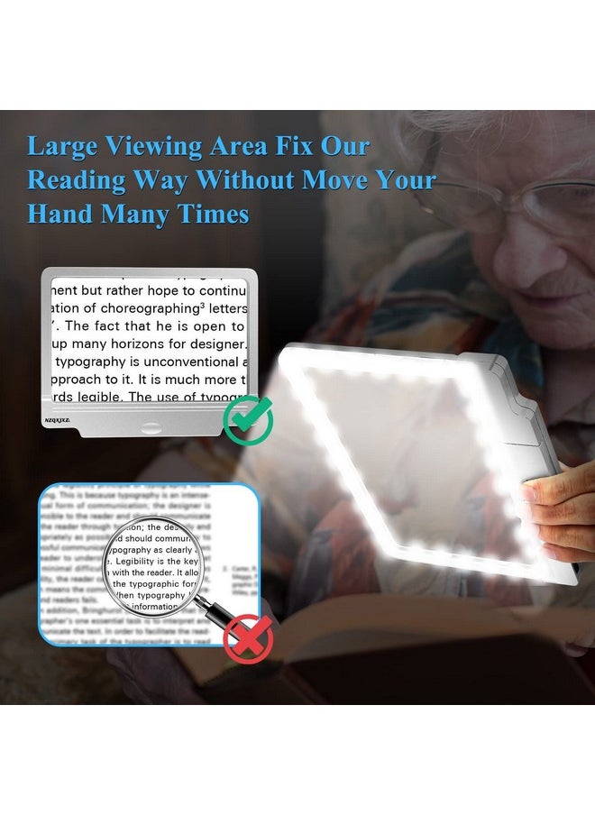 NZQXJXZ Magnifying Glass With Light, 36 Adjustable Led Lights Magnifying Glasses For Reading，Provide Full-Page Viewing Area For Close Work, Low Vision Person And Seniors  - Image 5