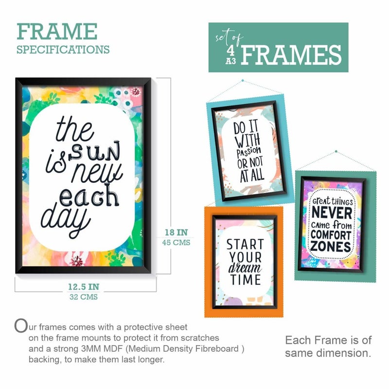 PAPER PLANE DESIGN framed posters large set of 8 life quotes B - Image 2