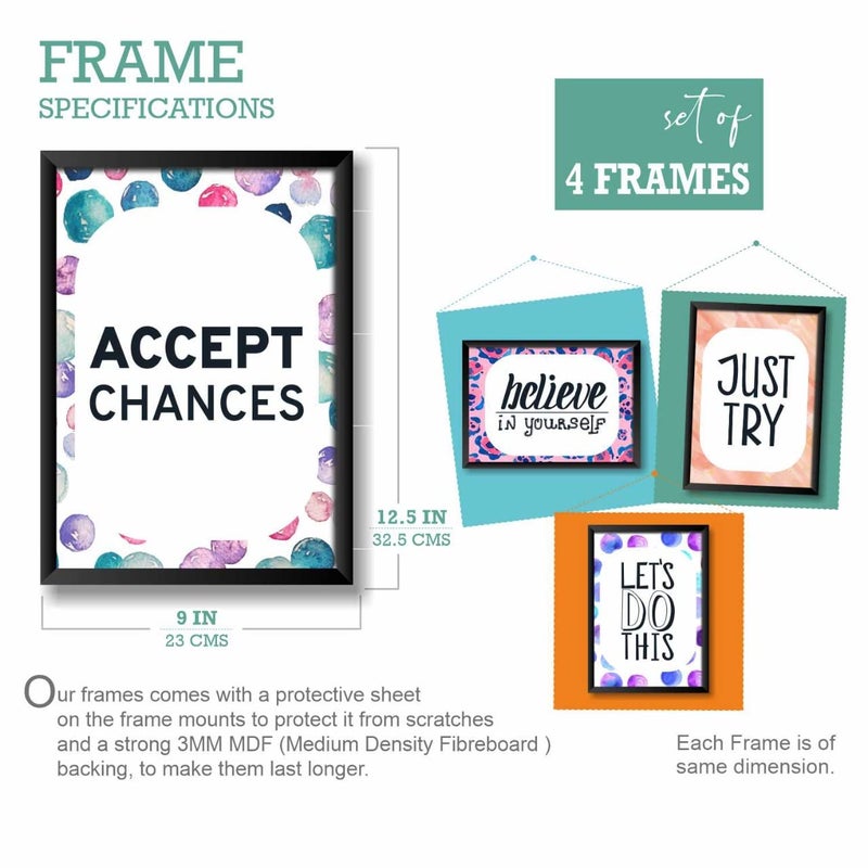 PAPER PLANE DESIGN framed posters large set of 8 life quotes B - Image 3