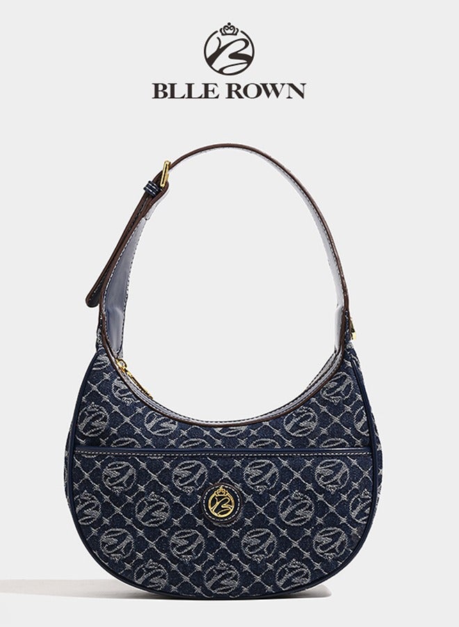 BLLE ROWN Vintage Classic Hobo Bag for Women, Elegant Shoulder Bag with Metal Chain Strap for Girls, Portable Commuter Bag For Business/Commute/Work/Office - Image 1