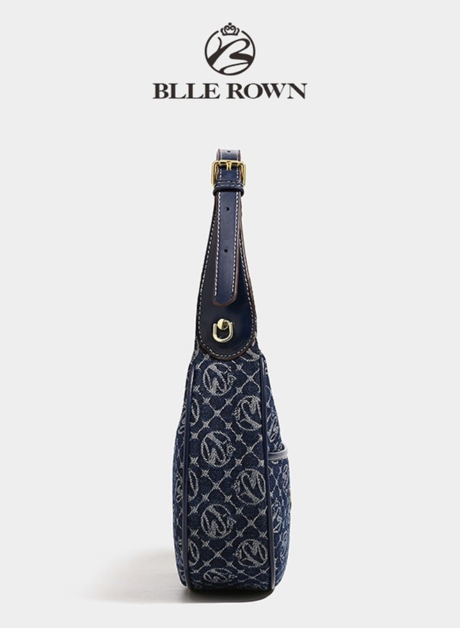 BLLE ROWN Vintage Classic Hobo Bag for Women, Elegant Shoulder Bag with Metal Chain Strap for Girls, Portable Commuter Bag For Business/Commute/Work/Office - Image 3
