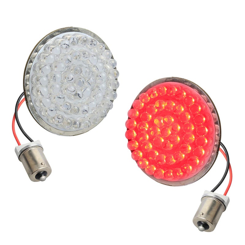 NTHREEAUTO 1156 Rear LED Turn Signals, 2 Inch Bullet Motorcycle Tail Lights Panel Compatible with Harley Sportster, Dyna, Street Glide, Road King, Softail