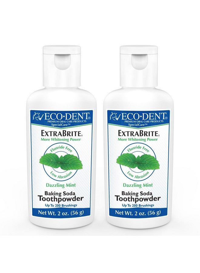 Eco-Dent Codent Extrabrite Baking Soda Toothpowder Mint Fluoridefree Toothpaste Powder Slsfree Tooth Powder With Oxidizing Calcium Peroxide Whitening Toothpaste Alternative 2 Oz Ea (Pack Of 2) - Image 2